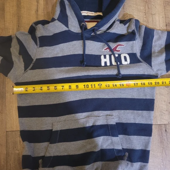Vtg Hollister Spellout Striped Hoodie - Picture 6 of 7